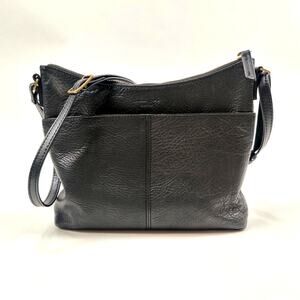 Margot New York Textured Leather Adjustable Strap Preppy Classic Crossbody Bag